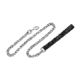 Titan Chain Dog Leash with Nylon Handle Black 3 mm x 4 ft